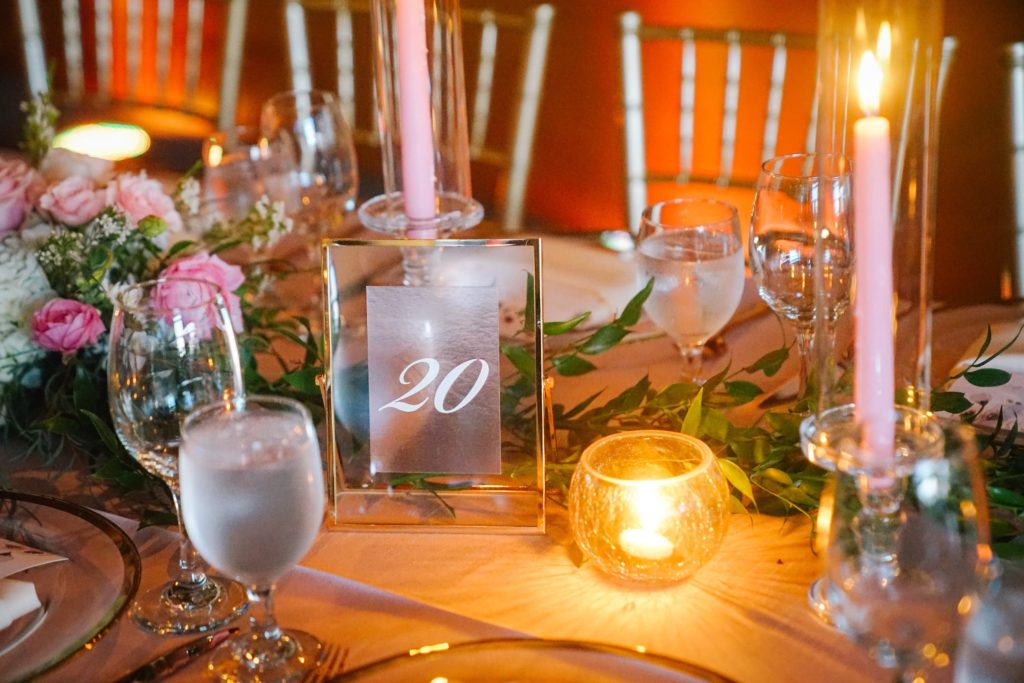 Detail photo of place setting for wedding at Ocean Institute in Dana Point