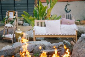 Photo of the fire pits at Ocean Institute for wedding by Orange County Beach Weddings