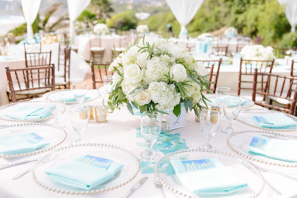 Beach Wedding Design table details