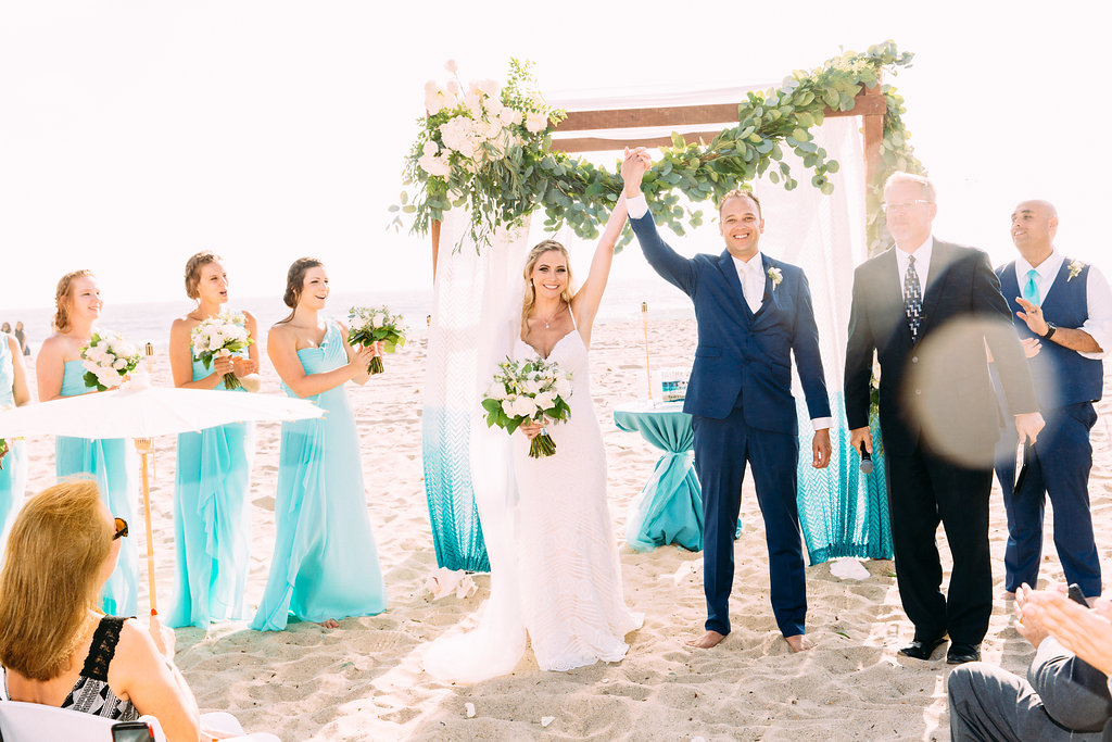 Blue and White Wedding Ceremony in Salt Creek Beach, Dana POint, CA