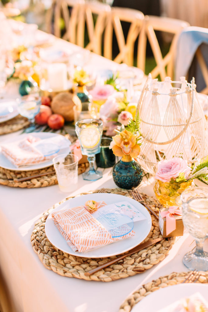 Coral Table Setting