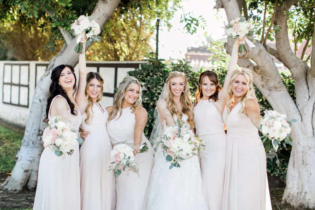 San Clemente weddings, bride and bridesmaids